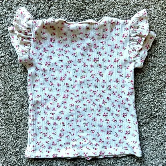 Zara ruffle short-sleeve floral tee, 3-4 years - Picture 3 of 5
